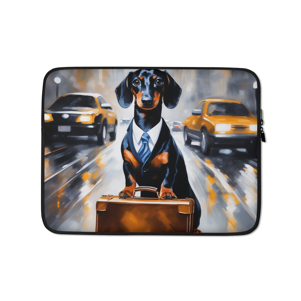 PugMug Custom Black Dachshund Laptop Sleeve