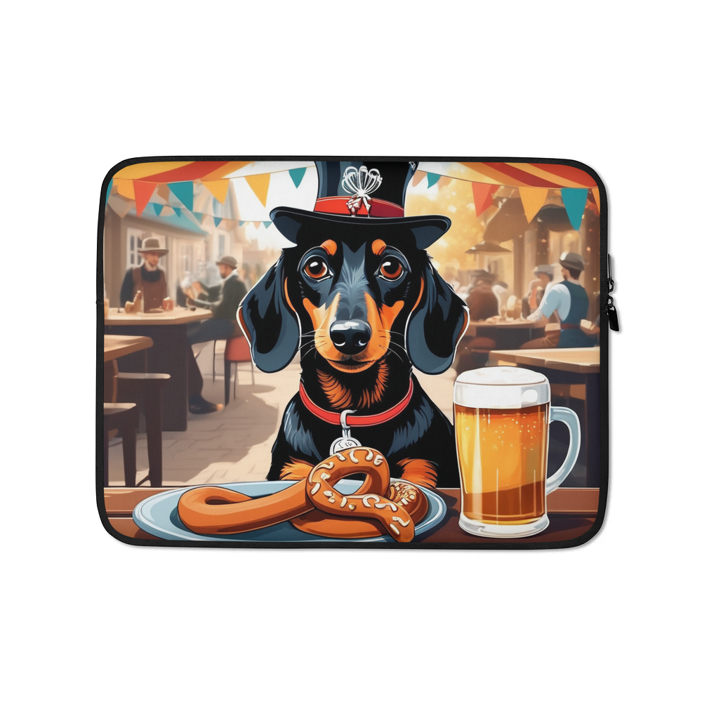 PugMug Custom Black Dachshund Laptop Sleeve