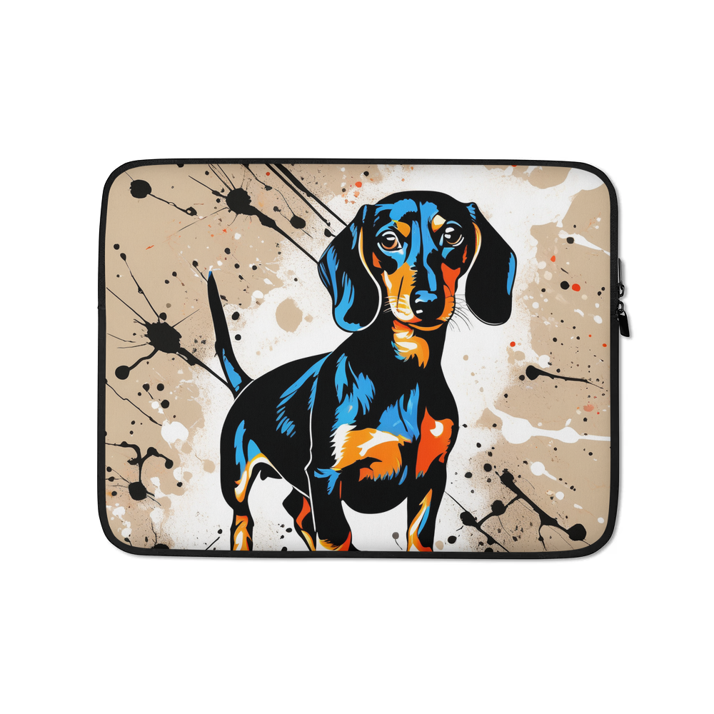 PugMug Custom Black Dachshund Laptop Sleeve