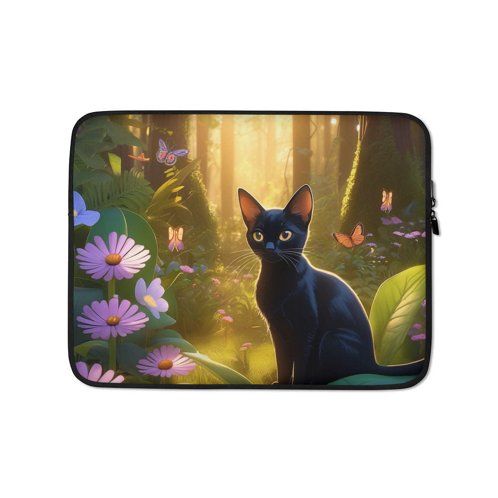 PugMug Custom Black Abyssinian Cat Laptop Sleeve