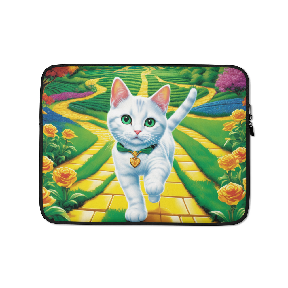 PugMug Custom White Companion Cat Laptop Sleeve