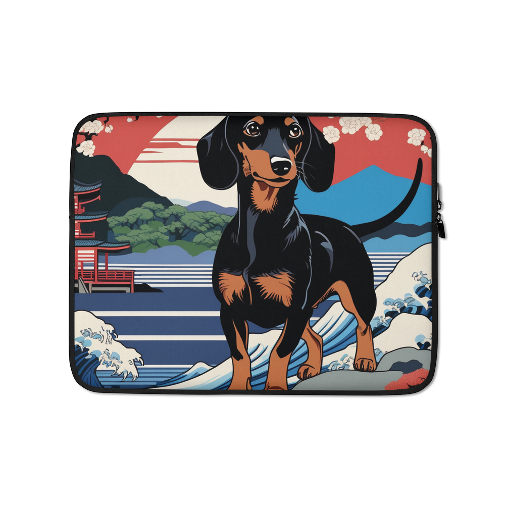 PugMug Custom Black Dachshund Laptop Sleeve