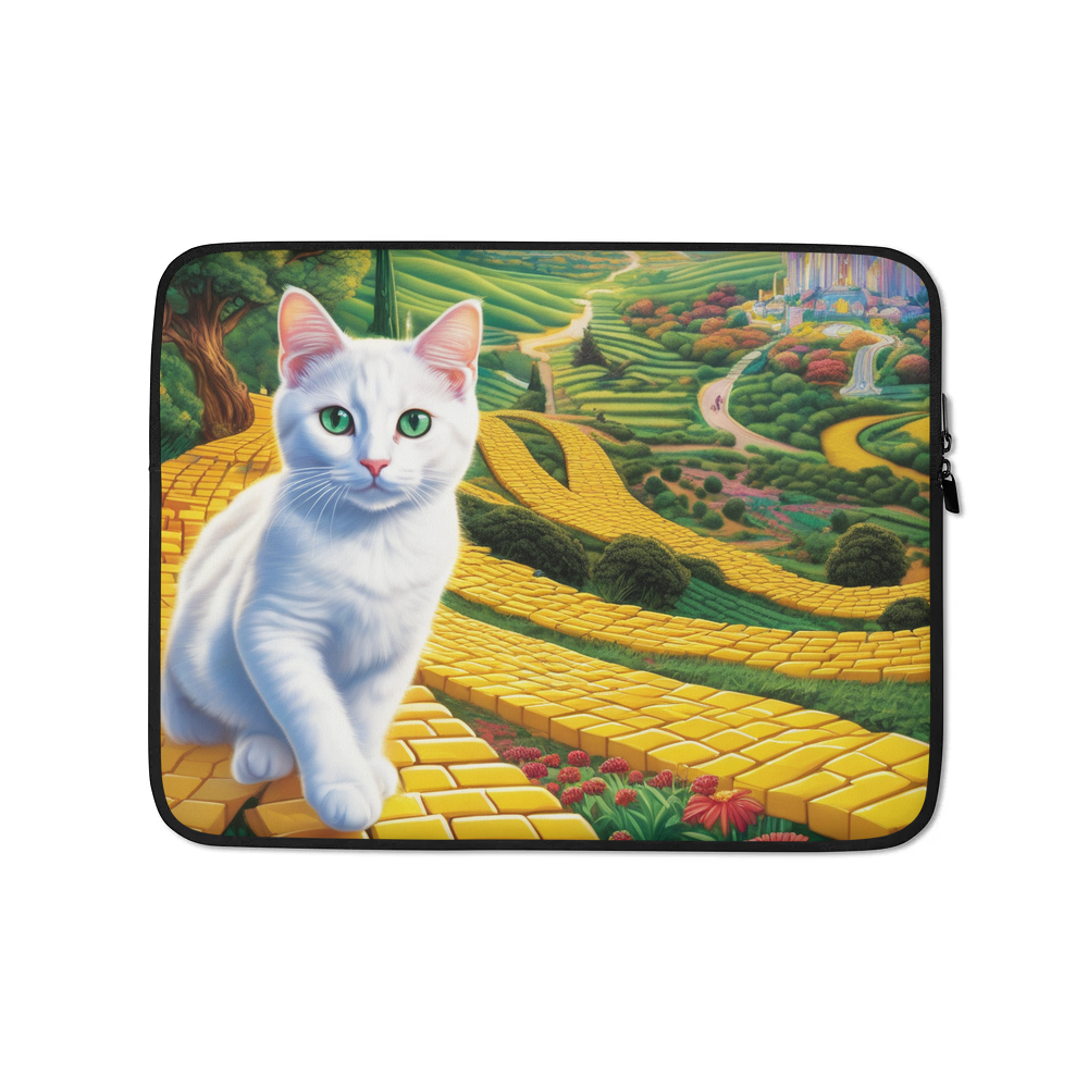 PugMug Custom White Companion Cat Laptop Sleeve