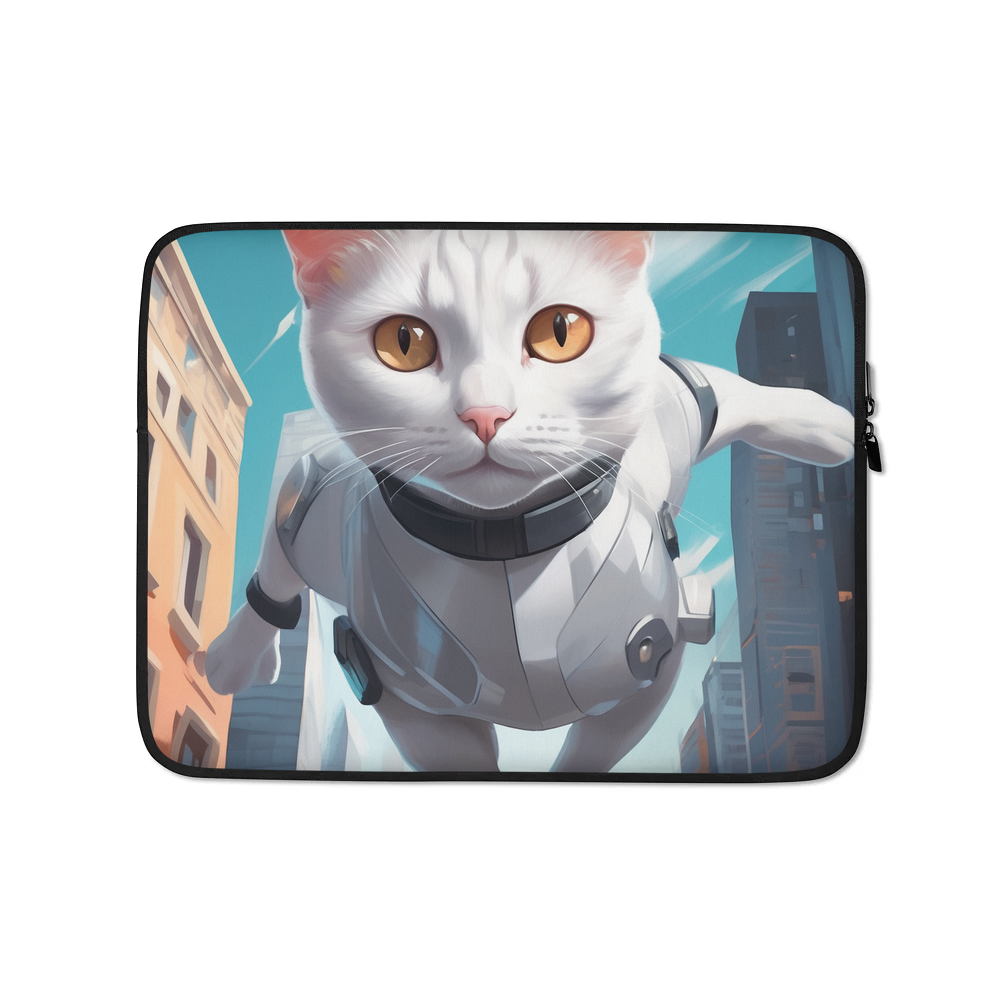 PugMug Custom White Companion Cat Laptop Sleeve