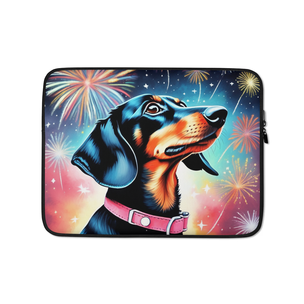 PugMug Custom Black Dachshund Laptop Sleeve