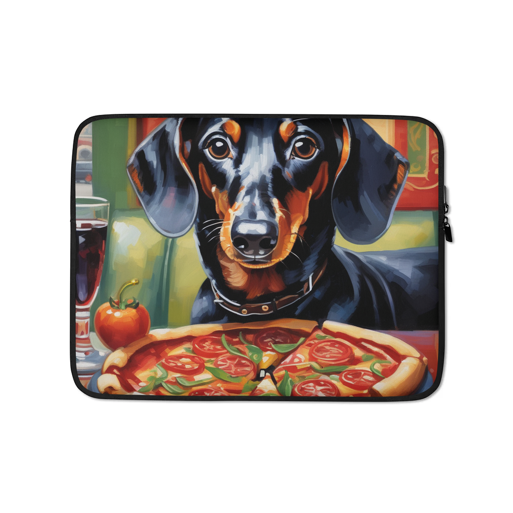PugMug Custom Black Dachshund Laptop Sleeve