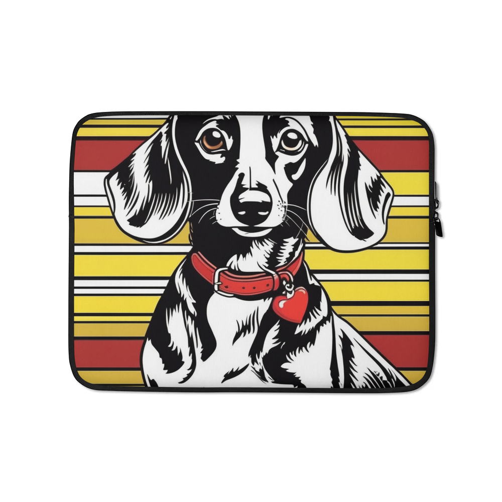PugMug Custom Black Dachshund Laptop Sleeve