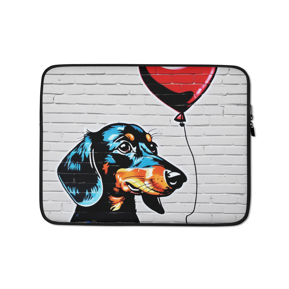 PugMug Custom Black Dachshund Laptop Sleeve