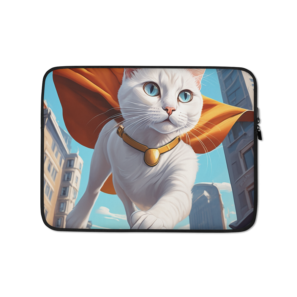PugMug Custom White Companion Cat Laptop Sleeve