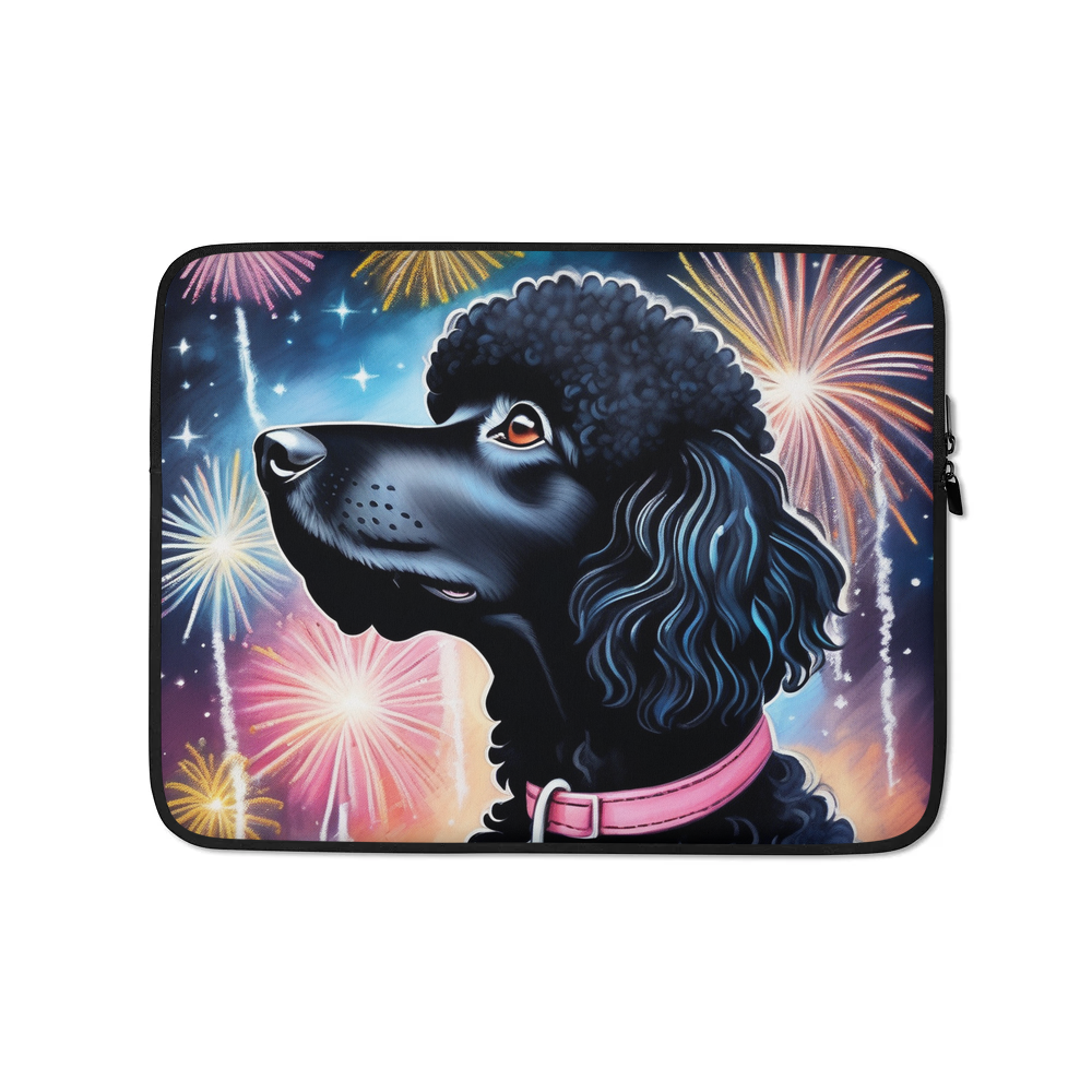 PugMug Custom Black Poodle Laptop Sleeve