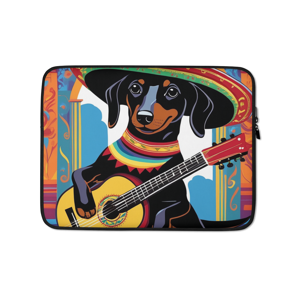 PugMug Custom Black Dachshund Laptop Sleeve