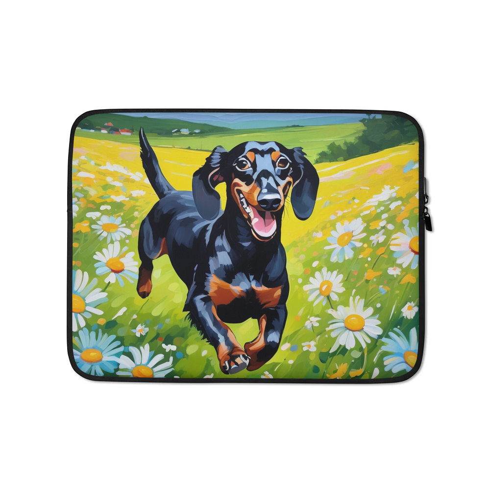 PugMug Custom Black Dachshund Laptop Sleeve