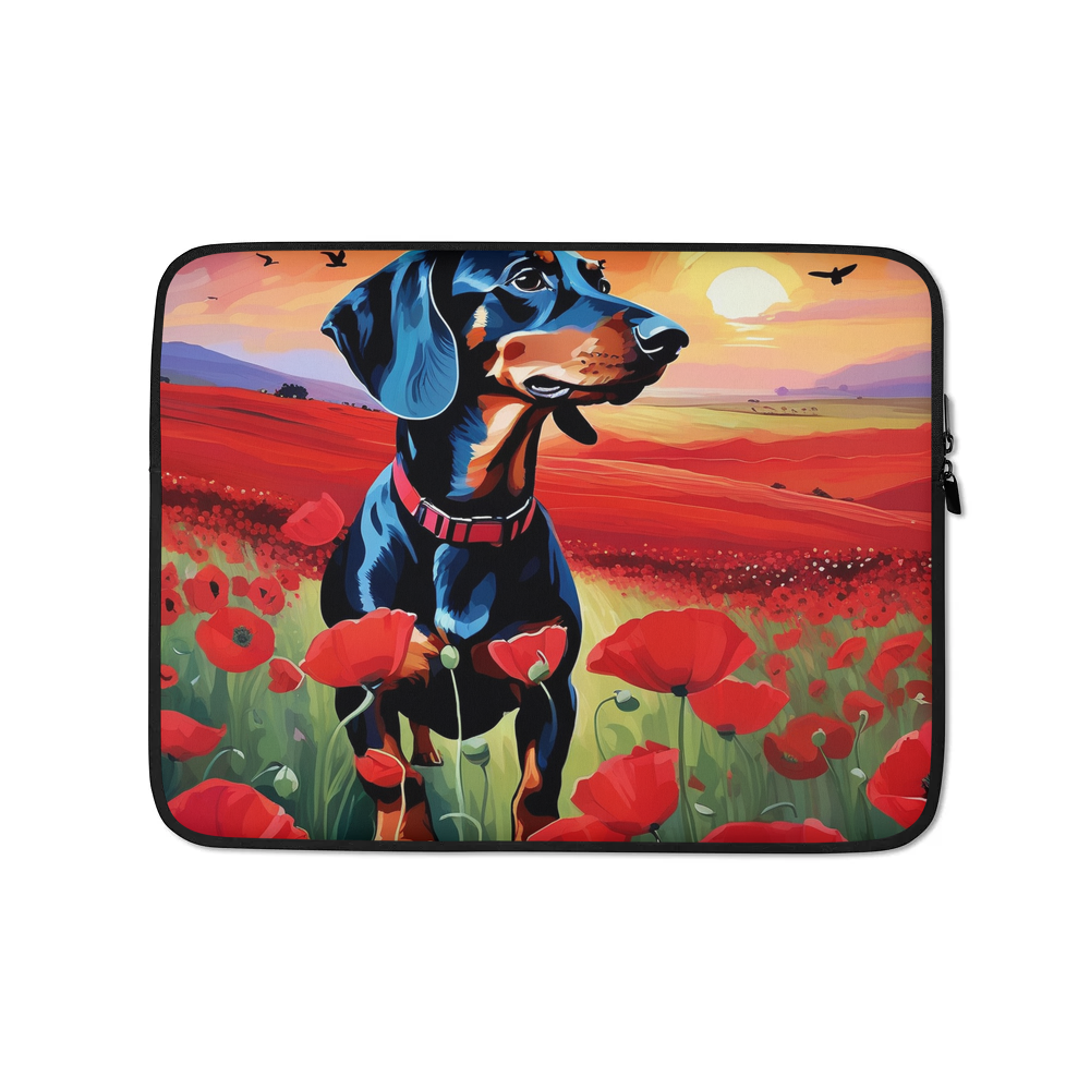 PugMug Custom Black Dachshund Laptop Sleeve