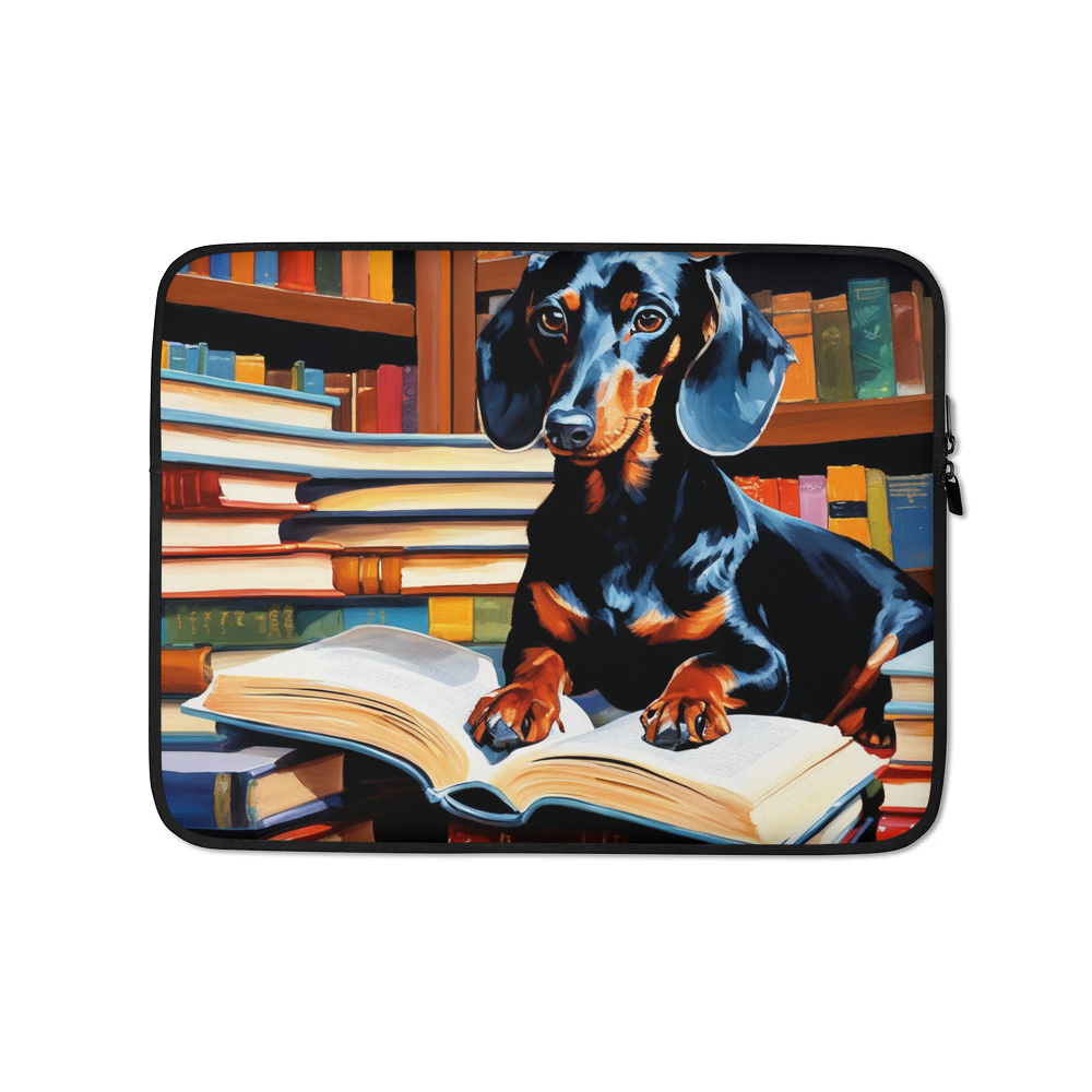 PugMug Custom Black Dachshund Laptop Sleeve