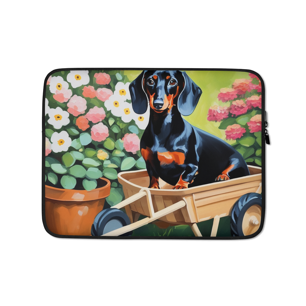 PugMug Custom Black Dachshund Laptop Sleeve