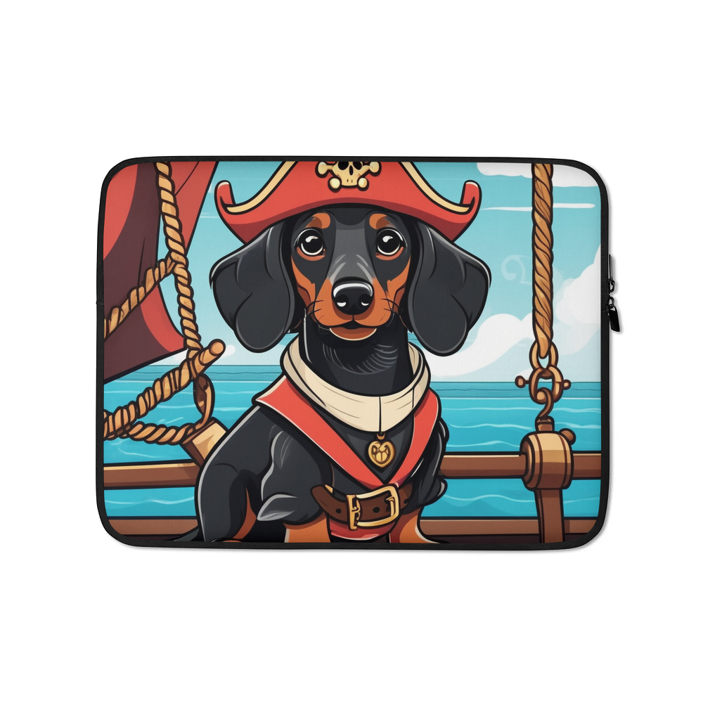 PugMug Custom Black Dachshund Laptop Sleeve