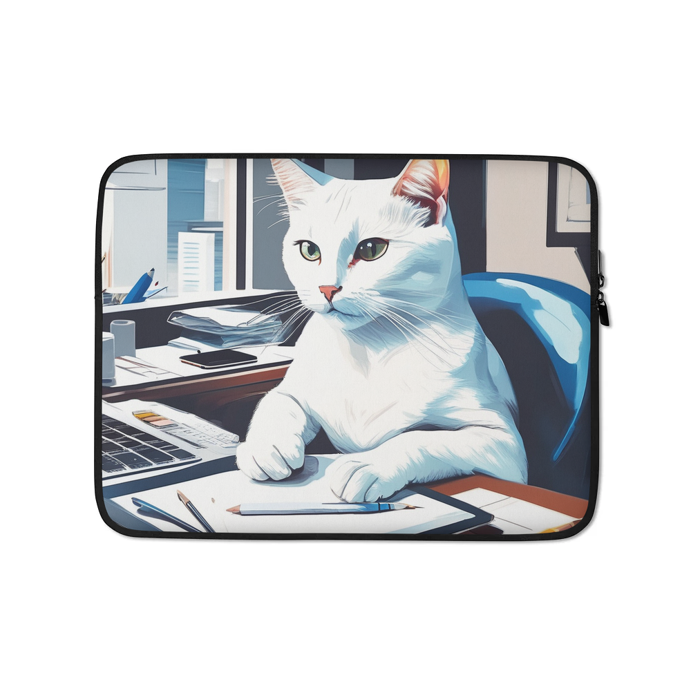 PugMug Custom White Companion Cat Laptop Sleeve