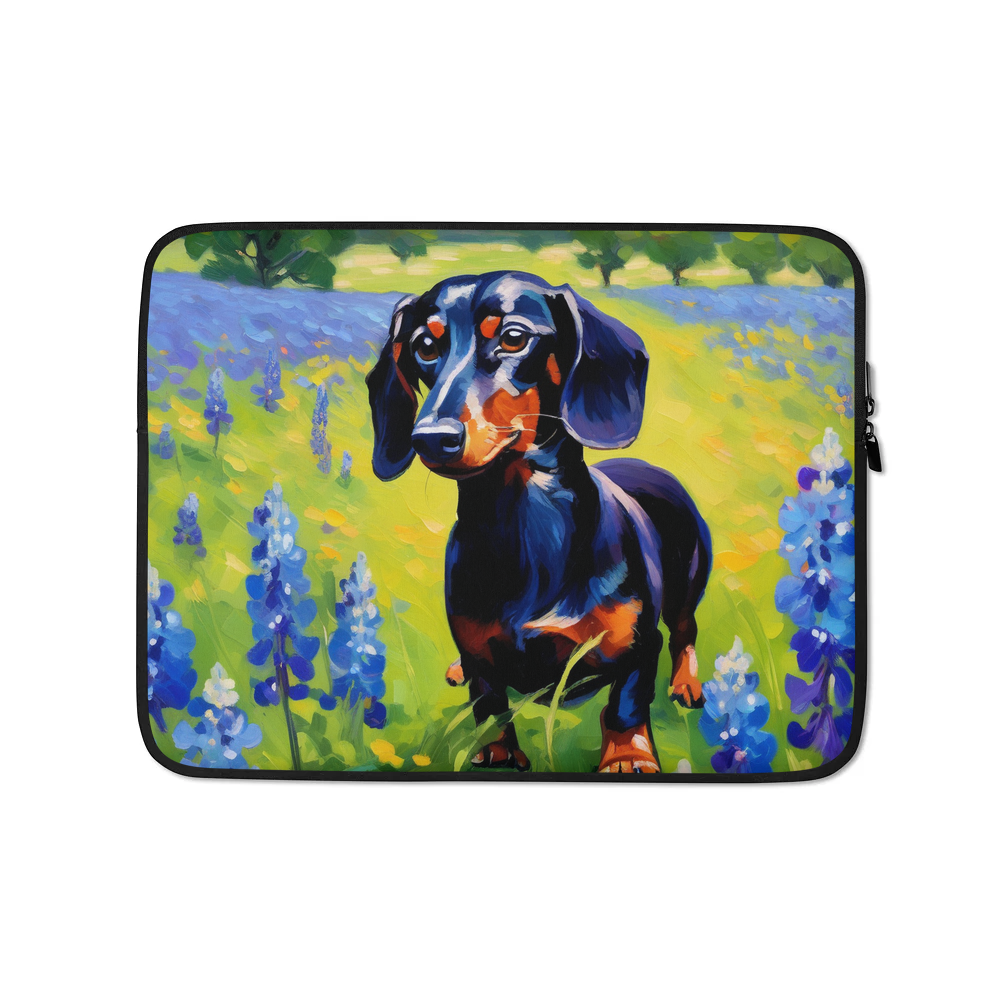 PugMug Custom Black Dachshund Laptop Sleeve