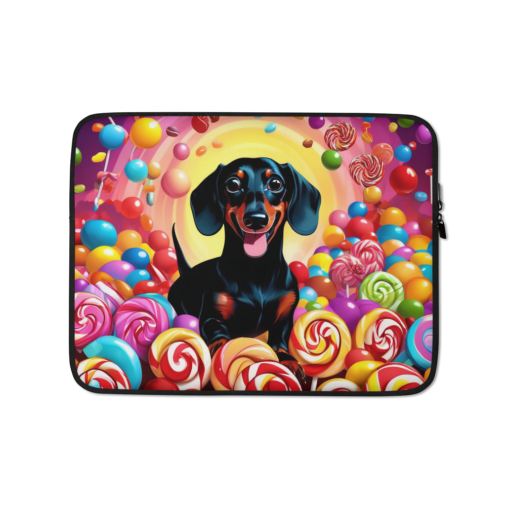 PugMug Custom Black Dachshund Laptop Sleeve
