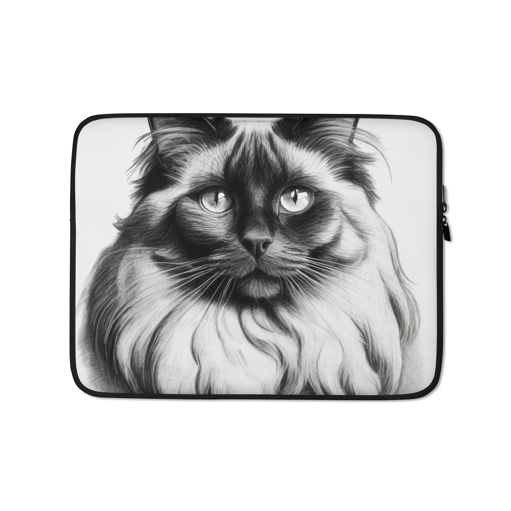 PugMug Custom Black Ragdoll Cat Laptop Sleeve