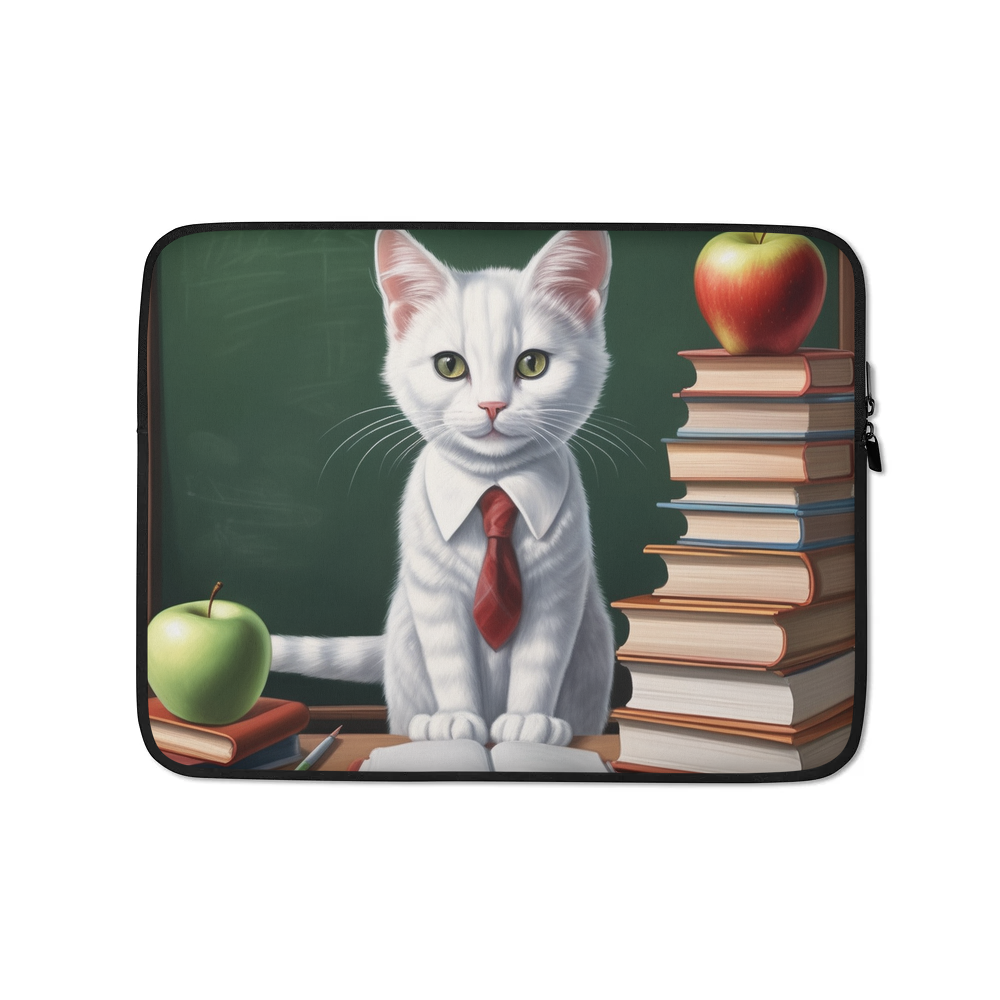 PugMug Custom White Companion Cat Laptop Sleeve