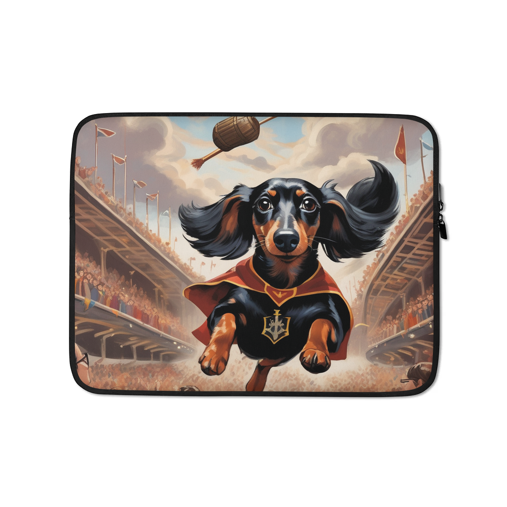 PugMug Custom Black Dachshund Laptop Sleeve