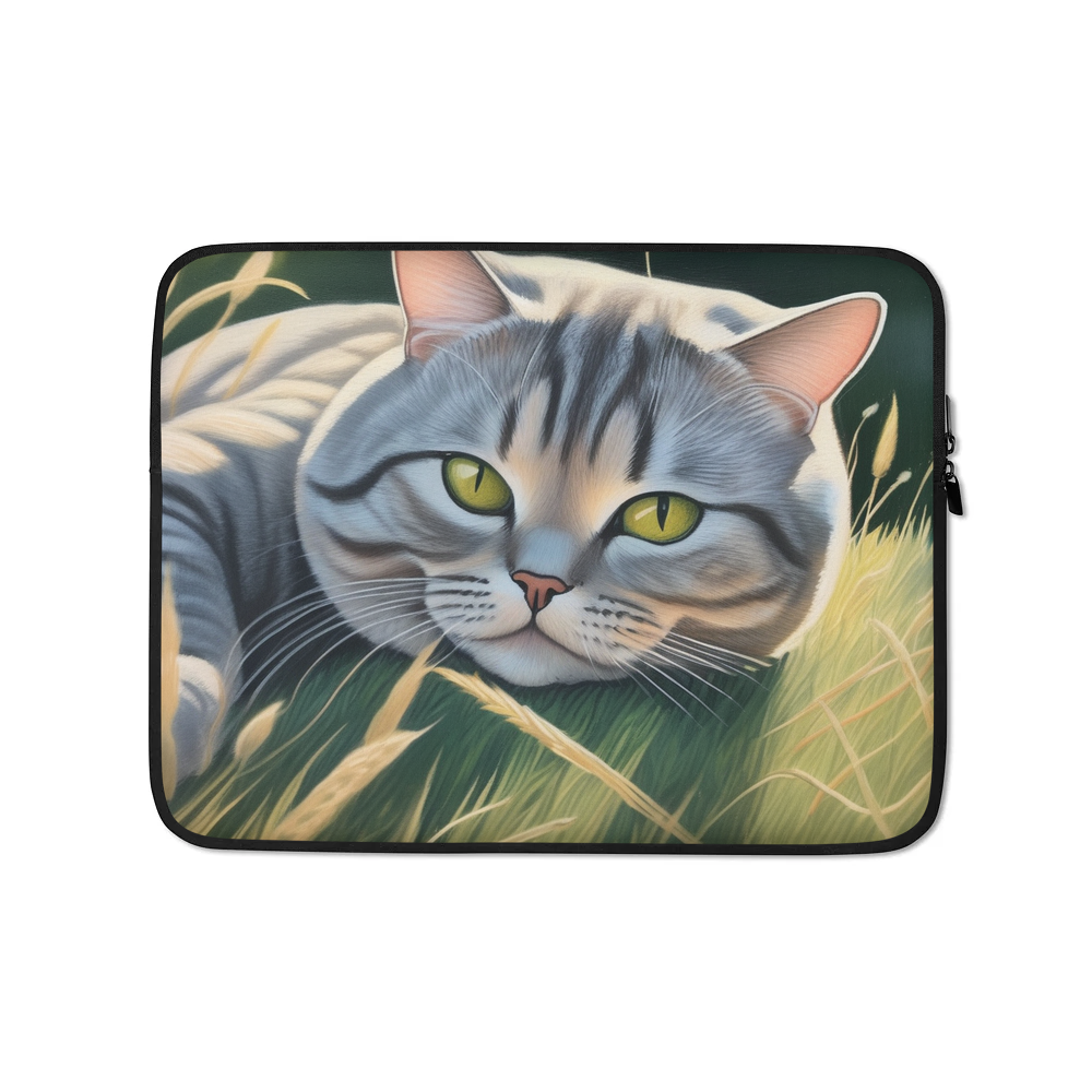 PugMug Custom Tabby British Shorthair Cat Laptop Sleeve