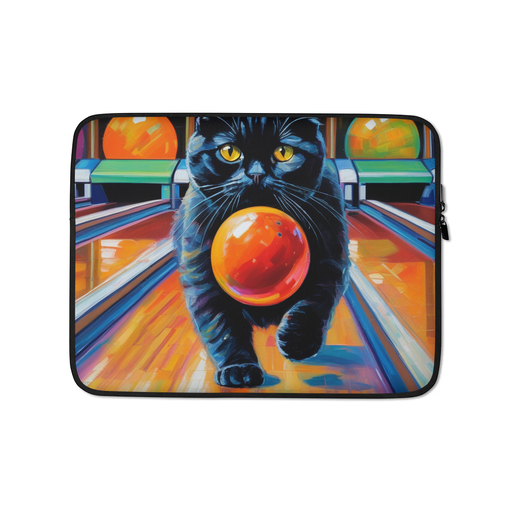 PugMug Custom Black Scottish Fold Cat Laptop Sleeve