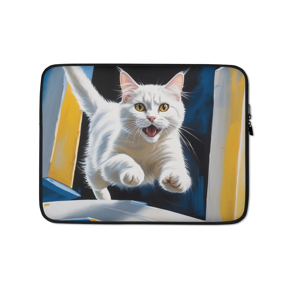 PugMug Custom White Companion Cat Laptop Sleeve