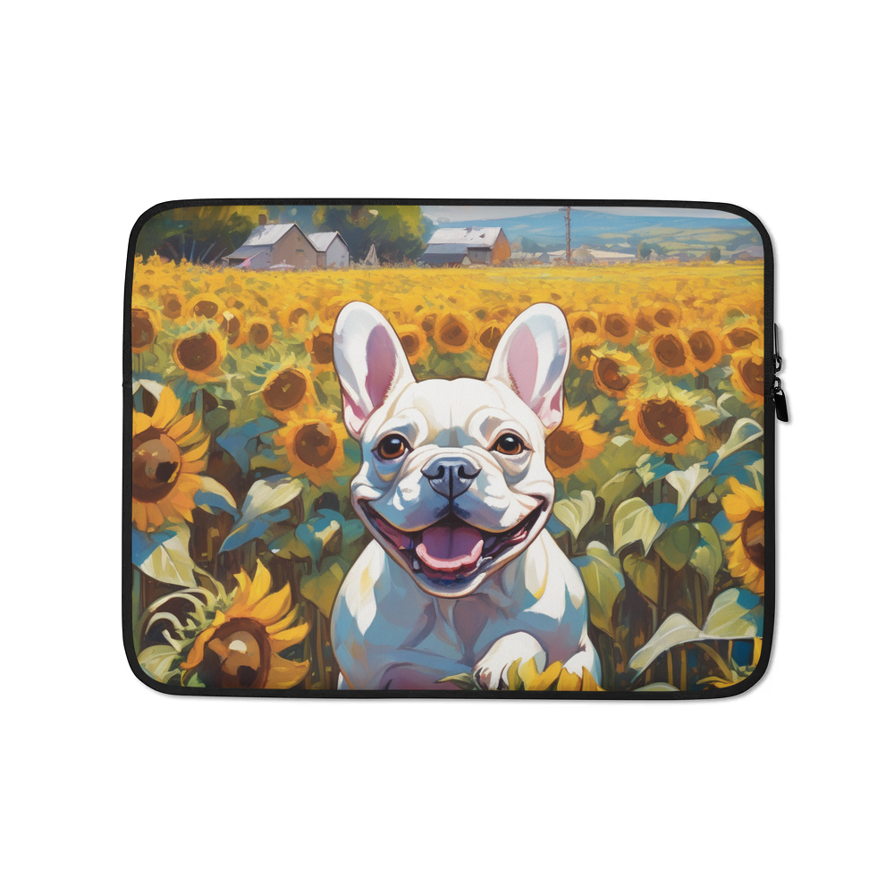 PugMug Custom White French Bulldog Laptop Sleeve