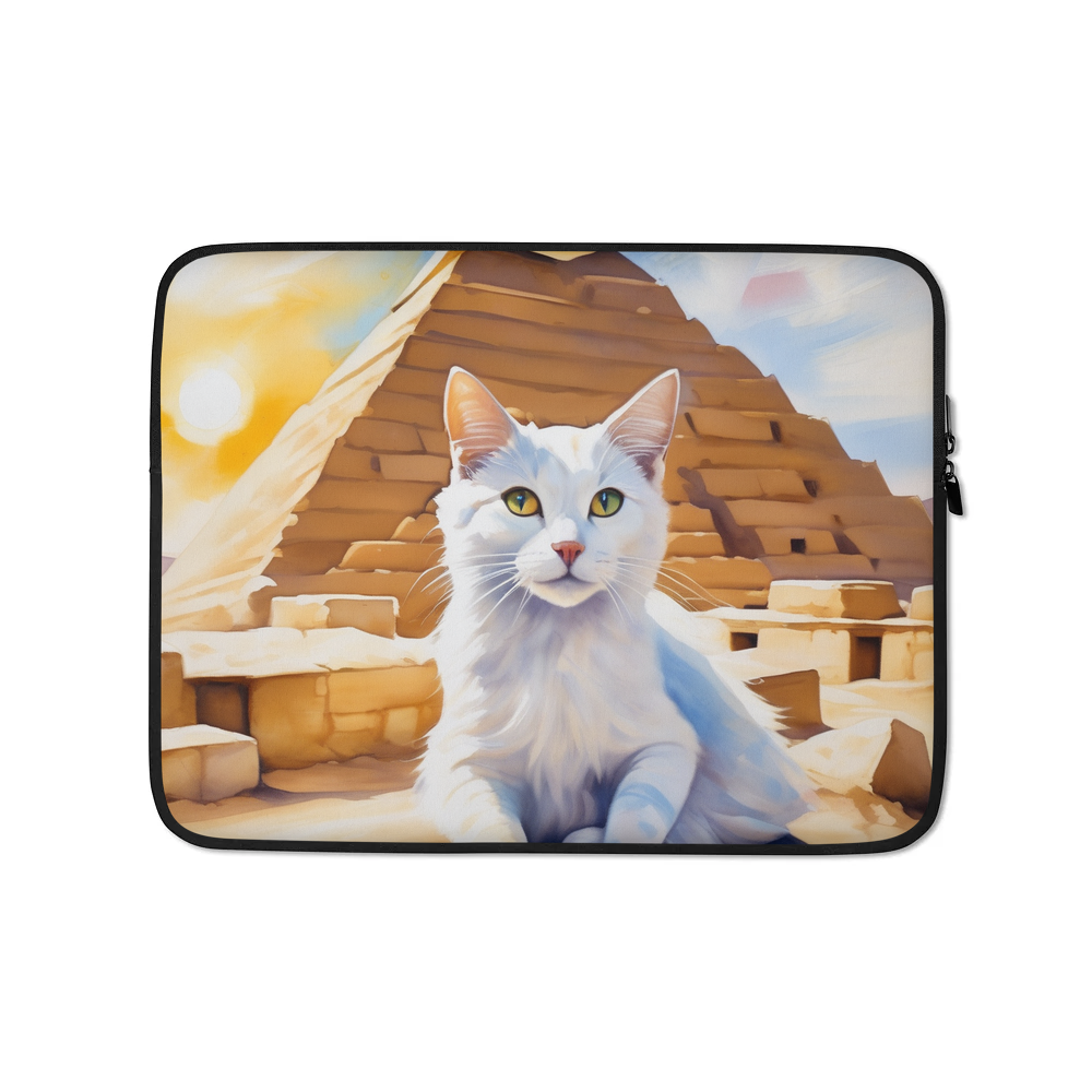 PugMug Custom White Companion Cat Laptop Sleeve