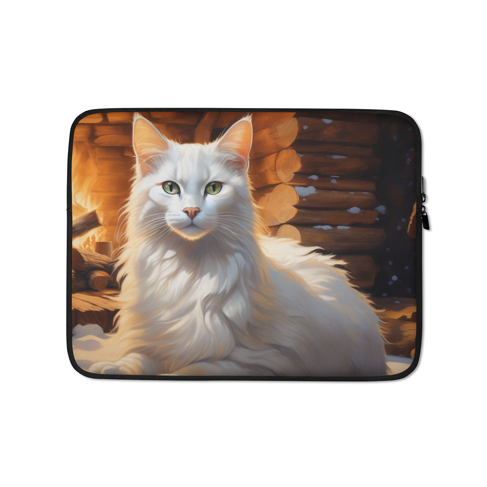 PugMug Custom White Companion Cat Laptop Sleeve
