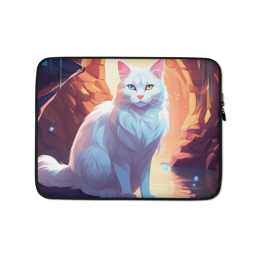 PugMug Custom White Companion Cat Laptop Sleeve
