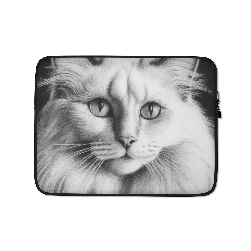 PugMug Custom White Ragdoll Cat Laptop Sleeve