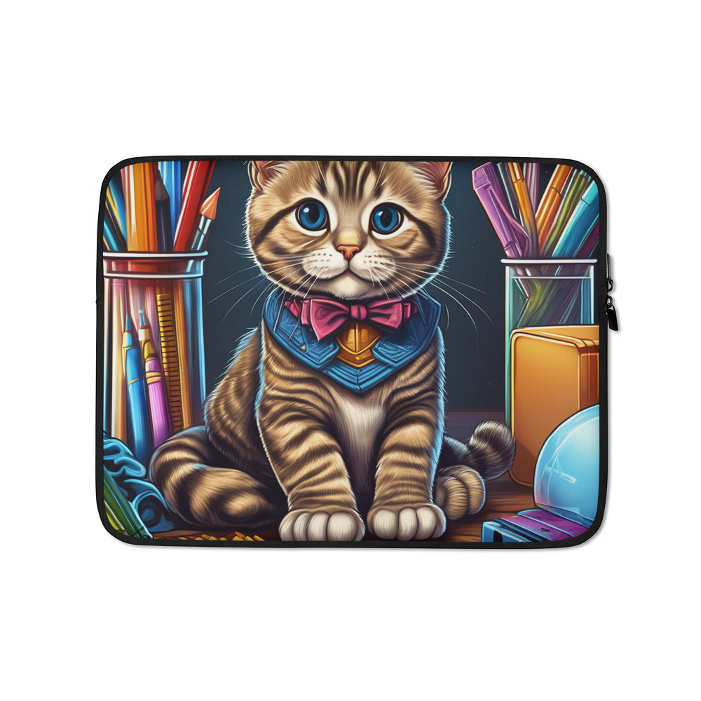 PugMug Custom Tabby Scottish Fold Cat Laptop Sleeve