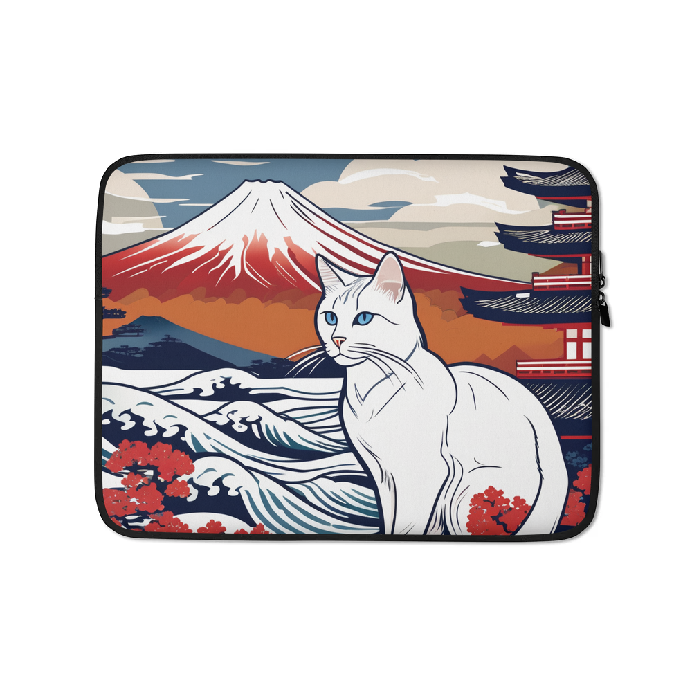 PugMug Custom White Companion Cat Laptop Sleeve