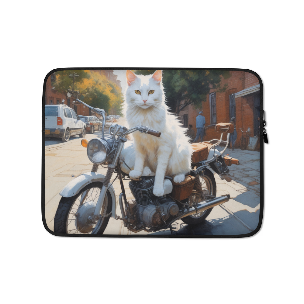 PugMug Custom White Companion Cat Laptop Sleeve