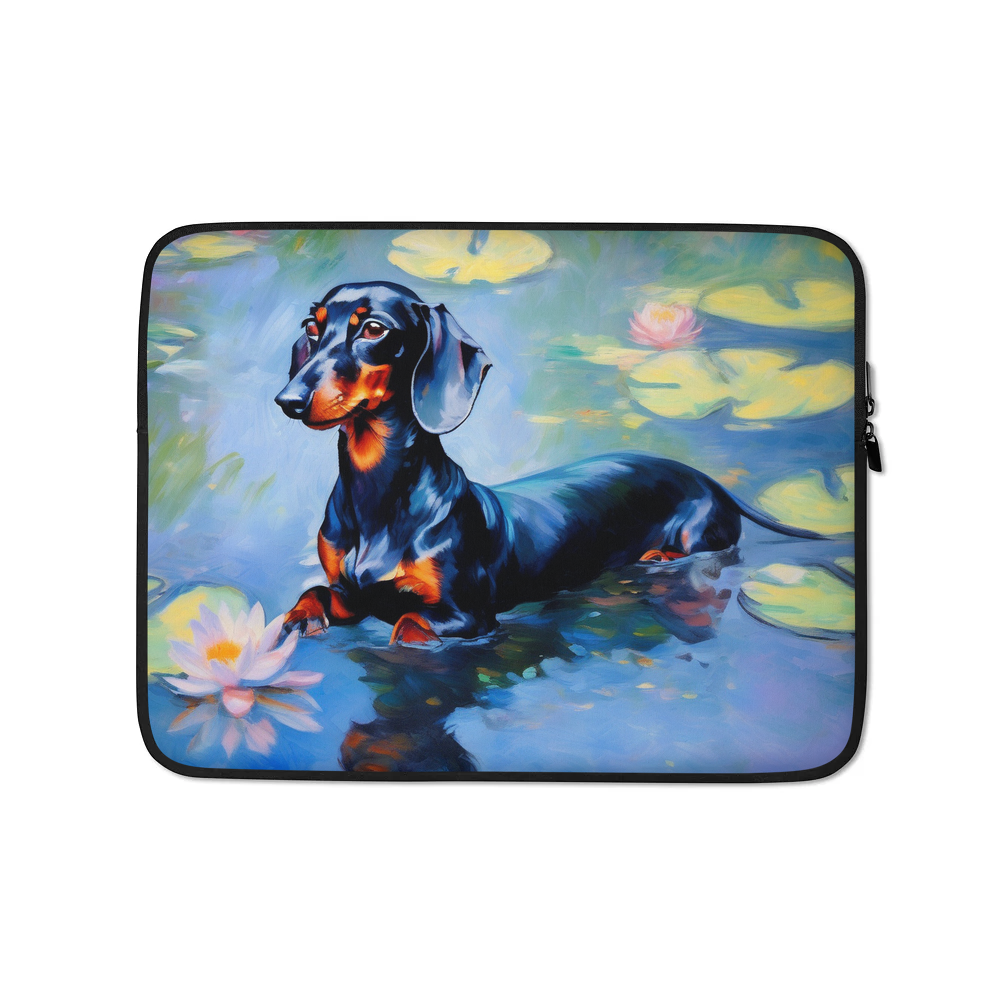 PugMug Custom Black Dachshund Laptop Sleeve