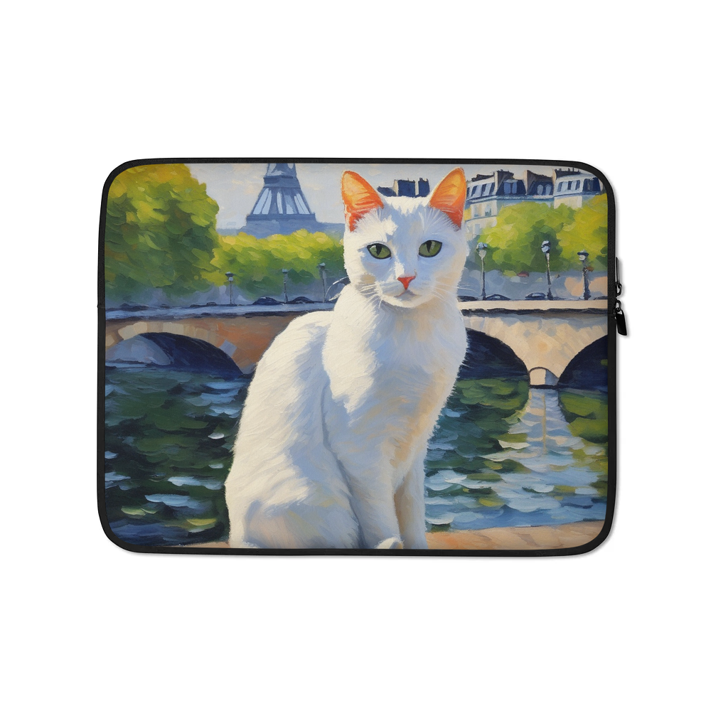 PugMug Custom White Companion Cat Laptop Sleeve