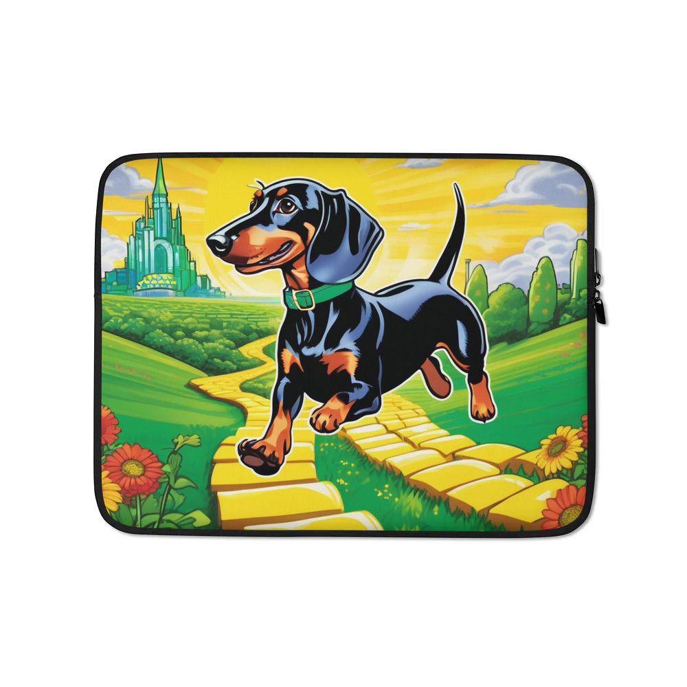 PugMug Custom Black Dachshund Laptop Sleeve