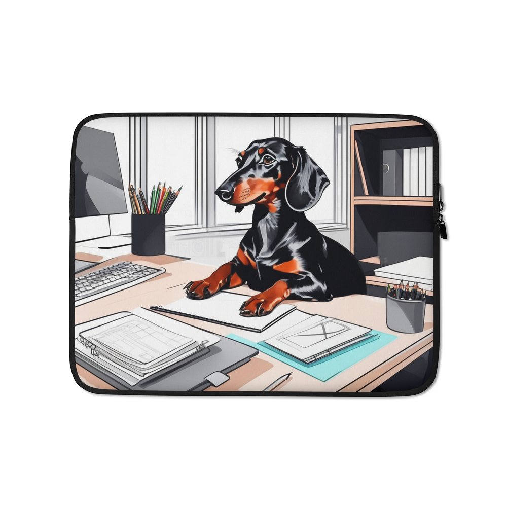 PugMug Custom Black Dachshund Laptop Sleeve