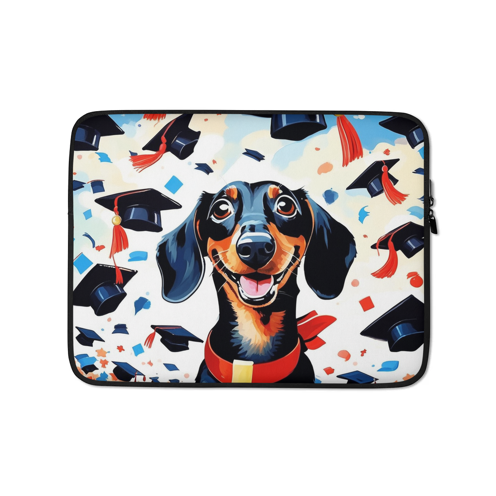 PugMug Custom Black Dachshund Laptop Sleeve