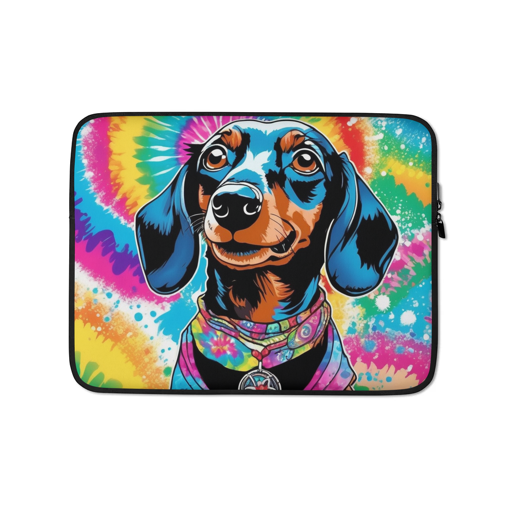 PugMug Custom Black Dachshund Laptop Sleeve