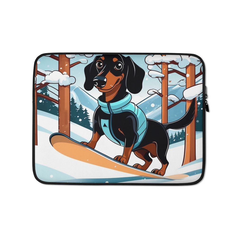 PugMug Custom Black Dachshund Laptop Sleeve