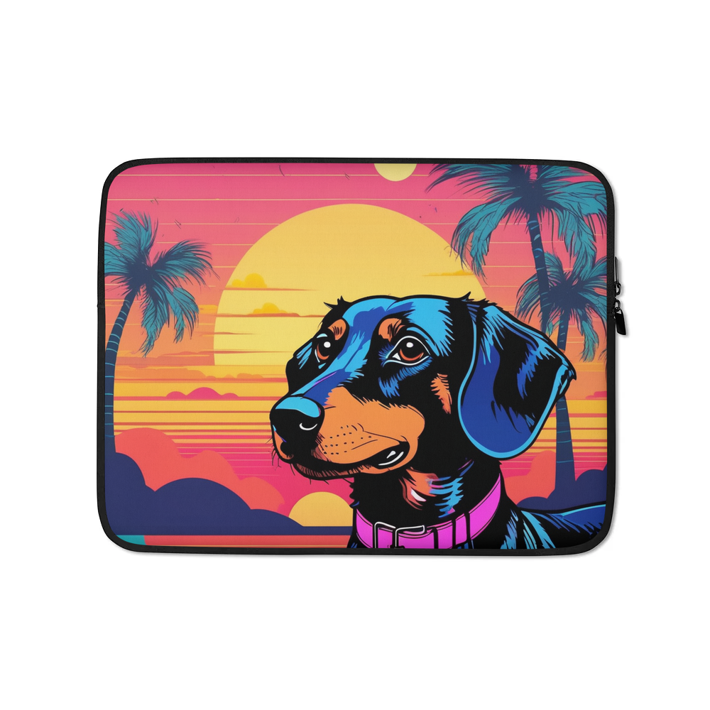 PugMug Custom Black Dachshund Laptop Sleeve