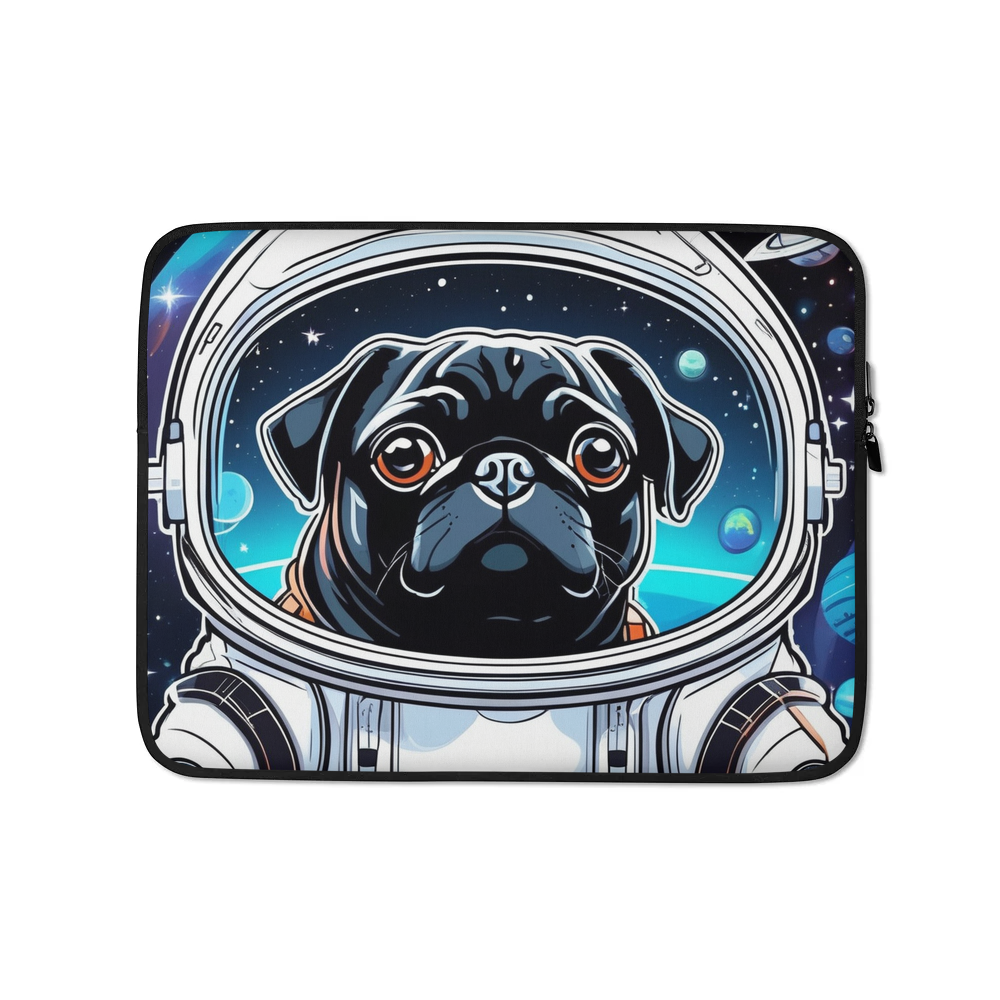 PugMug Custom Black Pug Laptop Sleeve