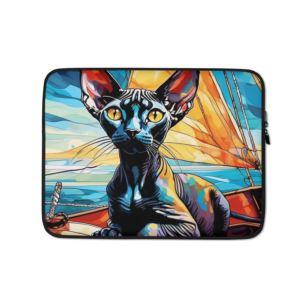 PugMug Custom Black Sphynx Cat Laptop Sleeve