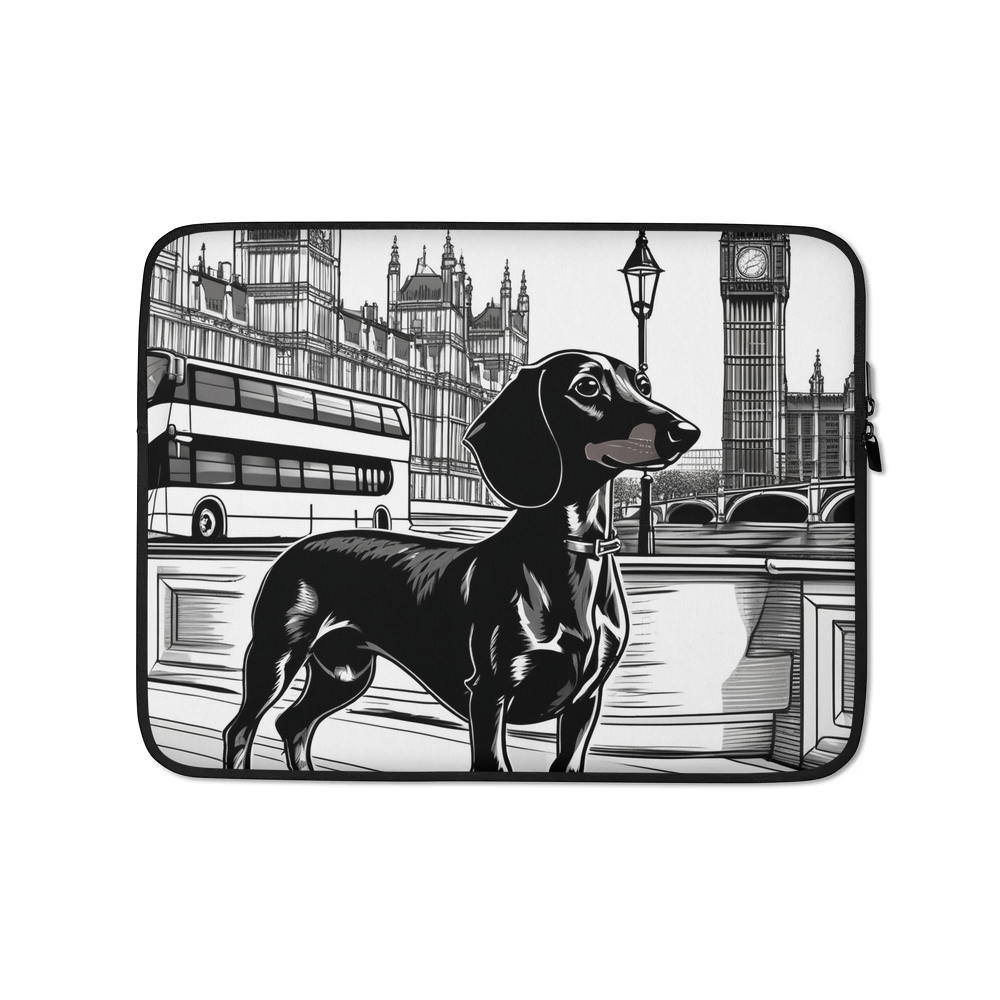 PugMug Custom Black Dachshund Laptop Sleeve