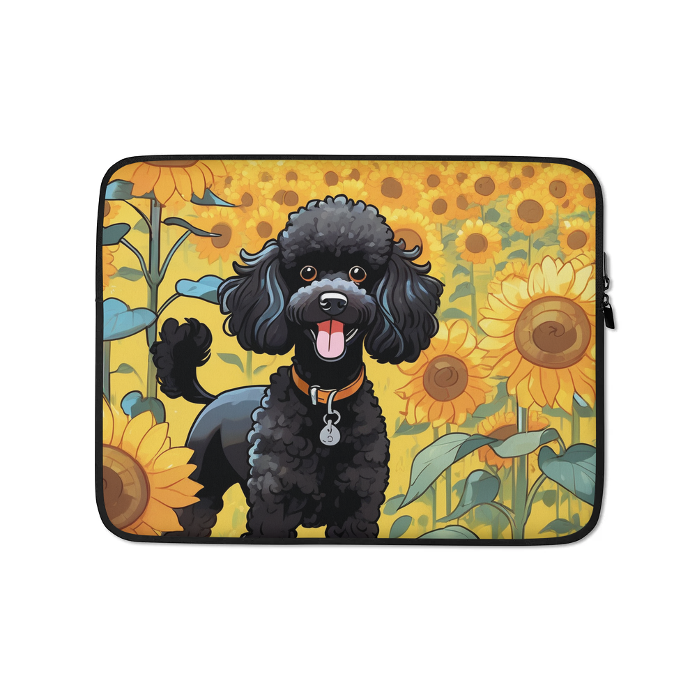 PugMug Custom Black Poodle Laptop Sleeve