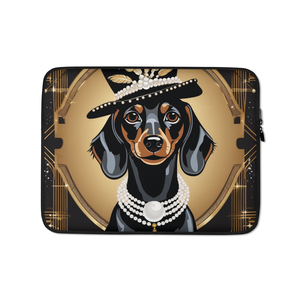 PugMug Custom Black Dachshund Laptop Sleeve